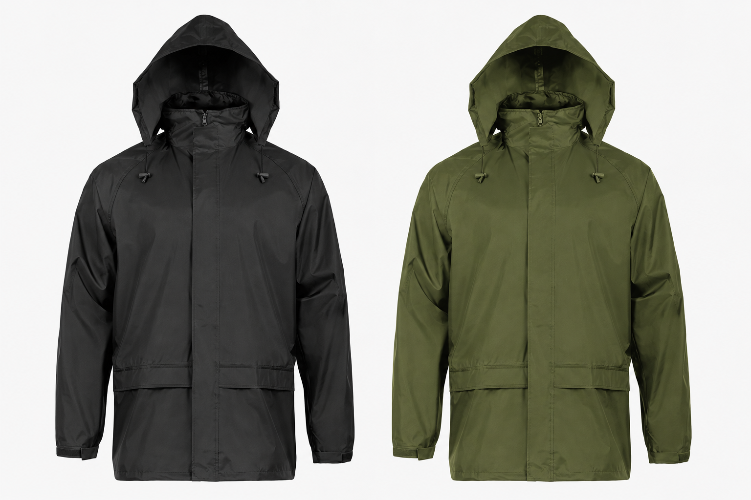 Highlander Outdoor Stormguard Waterproof Jacket - Black and Olive Green